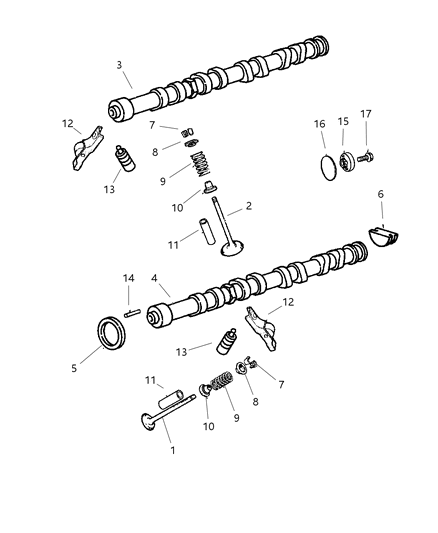 2000 Chrysler Town & Country Valve Exhaust Diagram for 4667972AB