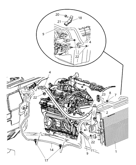 2007 Jeep Grand Cherokee Line-A/C Discharge Diagram for 55116710AC