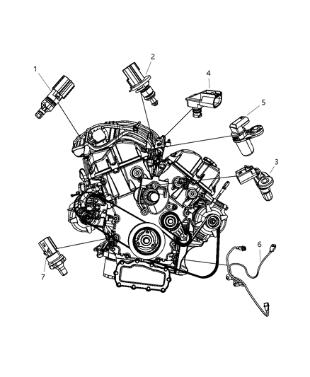 2007 Chrysler Sebring Sensors - Engine Diagram 4