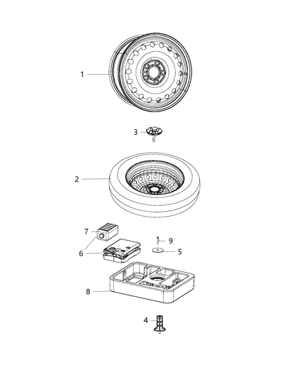 2021 Jeep Compass Spare Wheel Stowage Diagram