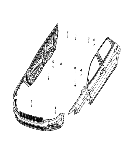 2020 Jeep Cherokee Sensors - Body Diagram 6