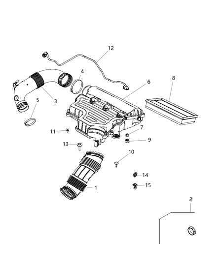 2020 Jeep Renegade Clamp-Air Cleaner Duct Diagram for 6106529AA