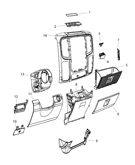 2013 Ram 1500 Cover-Instrument Panel Diagram for 1WA33HL1AA