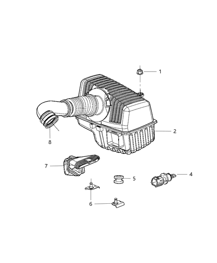 2001 Dodge Stratus Air Intake-Hose Tube Assembly Diagram for 5017000AA