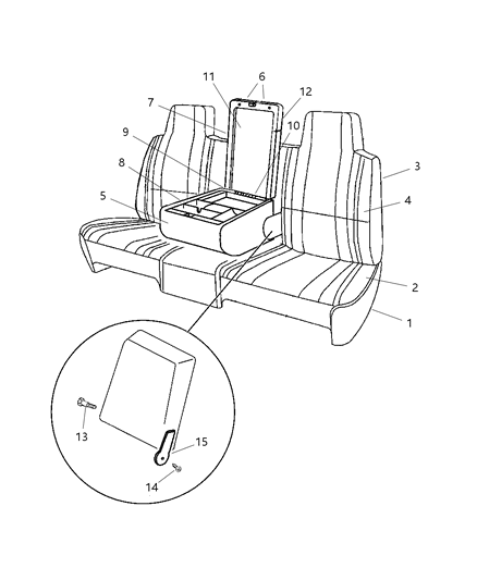 2002 Dodge Ram 3500 Cover Front Seat Cushion Diagram for UQ561C3AA