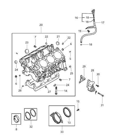 1997 Chrysler Sebring Gasket Pkg Engine Overhaul Diagram for MD973024