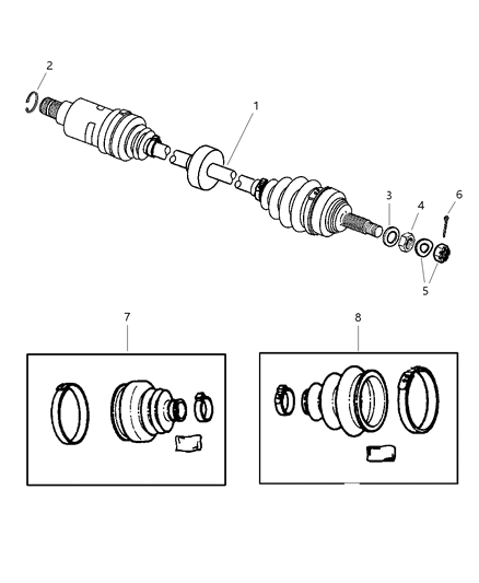 2001 Dodge Neon Front Drive-Cv Shaft Axle Assembly Diagram for 4668421AC