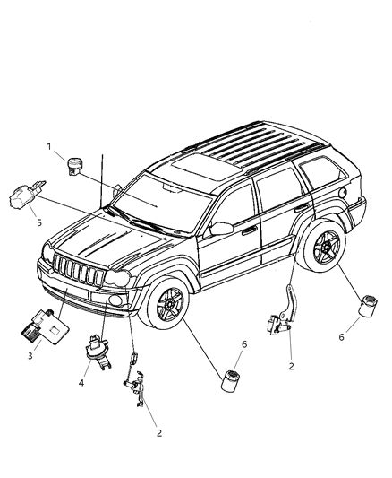2008 Jeep Grand Cherokee Sensors Body Diagram