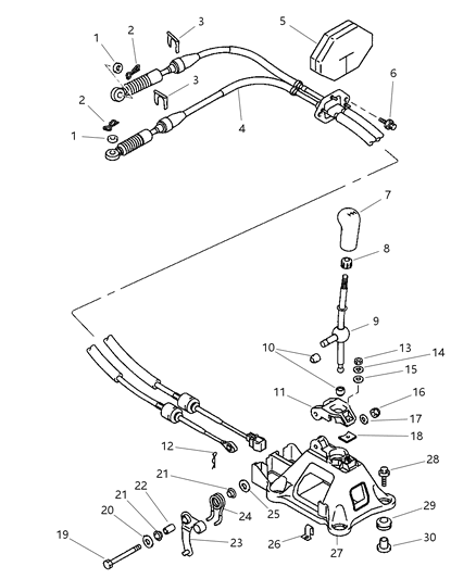2001 Chrysler Sebring BUSHING-GEARSHIFT Control Diagram for MR399496