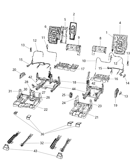 2010 Dodge Journey Cover-Seat Latch Diagram for 1LH121DVAA
