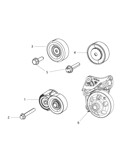 2014 Jeep Wrangler Pulley & Related Parts Diagram 1