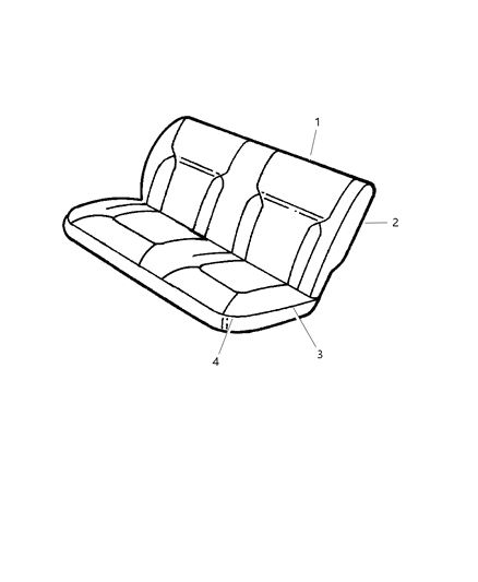 2002 Dodge Intrepid Rear Seat Cushion Cover Diagram for XF081DVAA