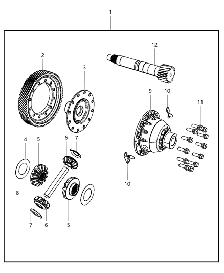 2009 Chrysler Town & Country Differential Assembly Diagram 1