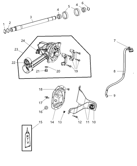 2007 Dodge Nitro Axle Shaft (Front) Diagram for 68019326AA
