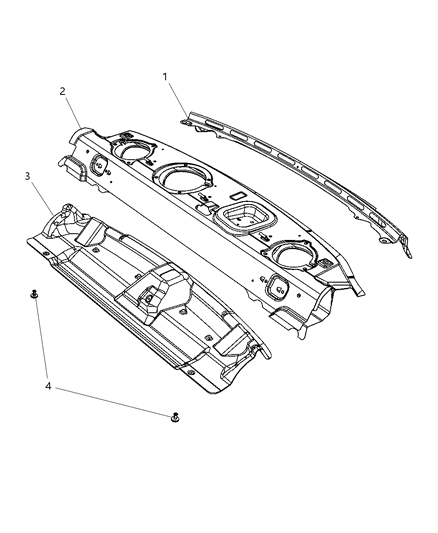 2015 Dodge Challenger REINFMNT-Shelf Panel Diagram for 68175013AB