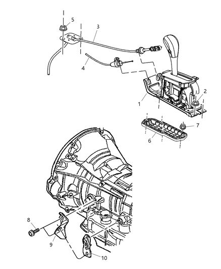2002 Jeep Liberty Bracket-Shift Cable Diagram for 52104371AB