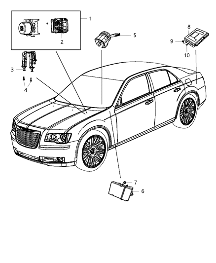 2015 Chrysler 300 Anti-Lock Brake System Module Diagram for 68291564AA