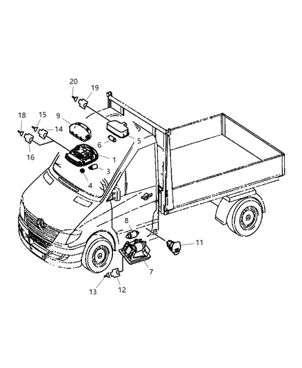 2009 Dodge Sprinter 3500 Lamp-Front Combination Diagram for 68041752AA