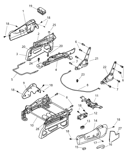 2006 Jeep Liberty Bracket Diagram for 68003104AA