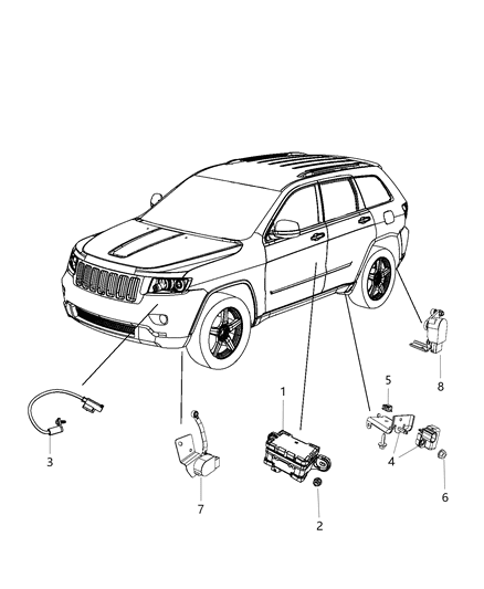 2014 Jeep Grand Cherokee Sensors - Suspension & Steering Diagram