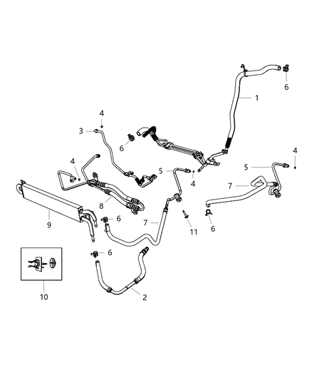 2014 Jeep Grand Cherokee Hose-Power Steering Diagram for 5154409AF
