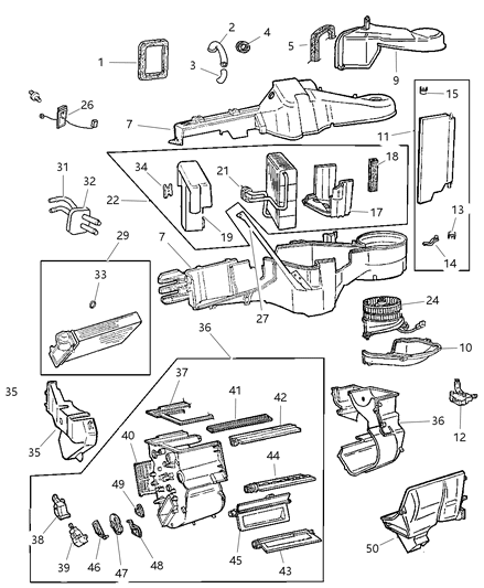 1998 Dodge Grand Caravan Heater & A/C Unit Diagram 1