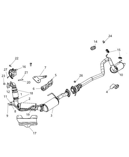 2009 Jeep Grand Cherokee ISOLATOR-Exhaust Support Diagram for 52124044AA
