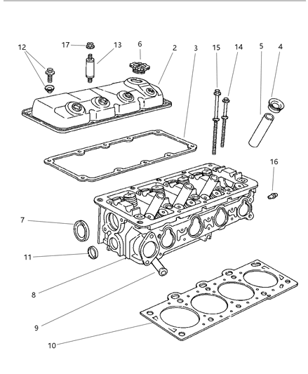 1999 Chrysler Cirrus Cover-Cylinder Head Diagram for 4777487AB