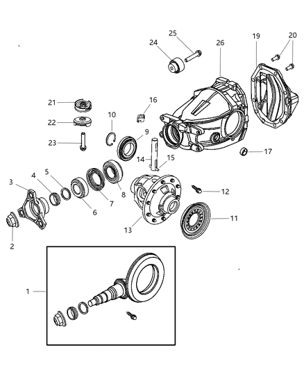 2008 Chrysler 300 Housing And Differential With Internal Components Diagram 2