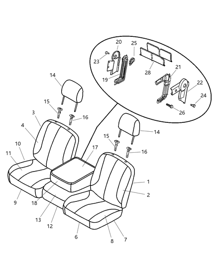 2007 Dodge Ram 3500 Seat Back-Front Diagram for 1FN221D5AA