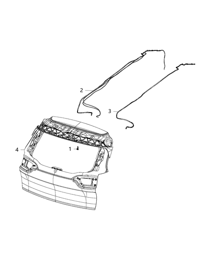 2021 Jeep Cherokee Wiper And Washer System, Rear Diagram 1