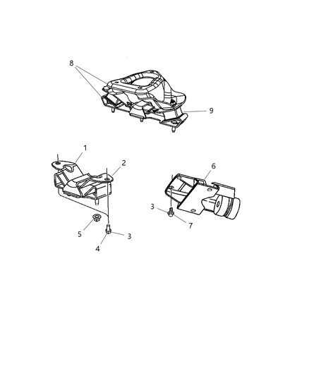 2007 Dodge Ram 2500 INSULATOR-Transmission Support Diagram for 52121774AA
