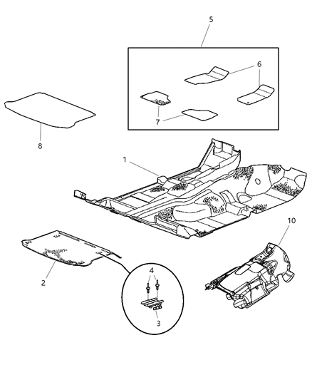2003 Jeep Liberty Front Mat Kit Floor Diagram for 82207356