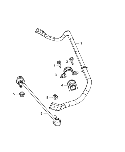 2016 Chrysler Town & Country Stabilizer Bar, Front Diagram