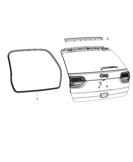 2014 Jeep Grand Cherokee Weatherstrips - Liftgate Diagram