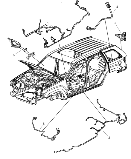 2006 Jeep Grand Cherokee Wiring-Body Diagram for 56047582AB