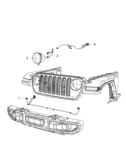 2020 Jeep Wrangler Wiring - Front End Diagram