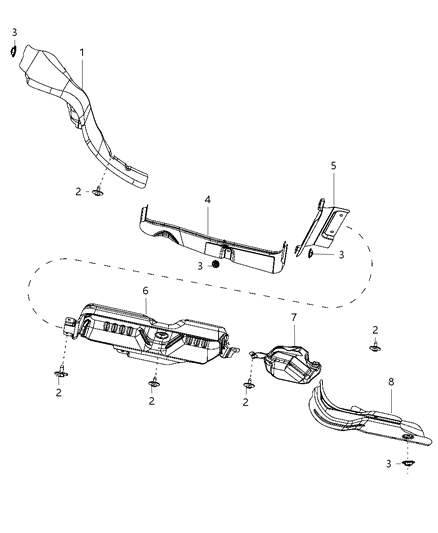 2013 Chrysler Town & Country Exhaust System Heat Shield Diagram