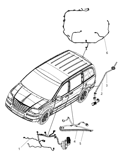 2010 Chrysler Town & Country Wiring-Front Door Diagram for 68064507AB