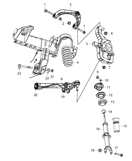 2012 Ram 1500 Front Coil Spring Diagram for 52853741AC