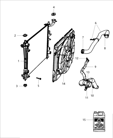 2015 Jeep Grand Cherokee Hose-Radiator Outlet Diagram for 52014834AC