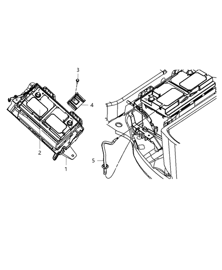 2012 Dodge Challenger Battery Tray & Support Diagram