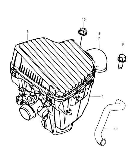 2004 Dodge Neon Fuel Air Cleaner Duct Diagram for 50010099AA