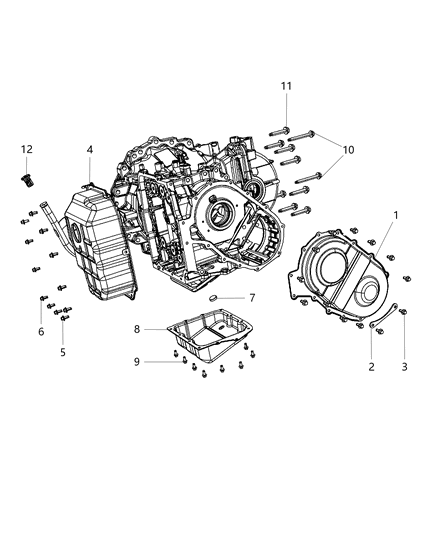 2013 Chrysler Town & Country Oil Pan, Cover And Related Parts Diagram