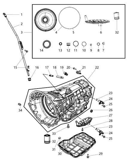 2007 Jeep Wrangler O Ring-Pump Cover Diagram for 4799003AB