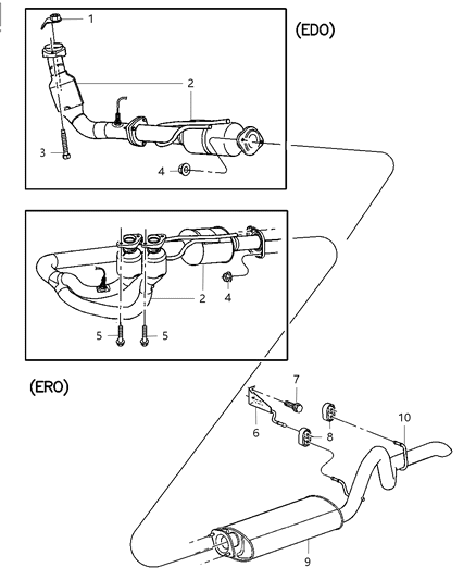 2005 Jeep Wrangler Exhaust Muffler And Tailpipe Diagram for 52059614AB
