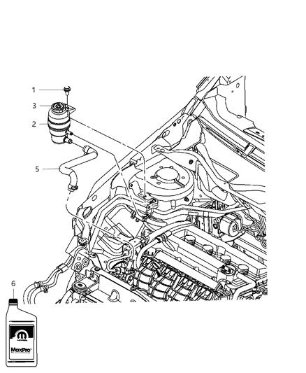 2010 Jeep Compass Reservoir-Power Steering Pump Diagram for 5272728AA