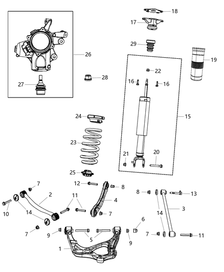 2015 Jeep Grand Cherokee Rear Coil Spring Diagram for 68204955AA