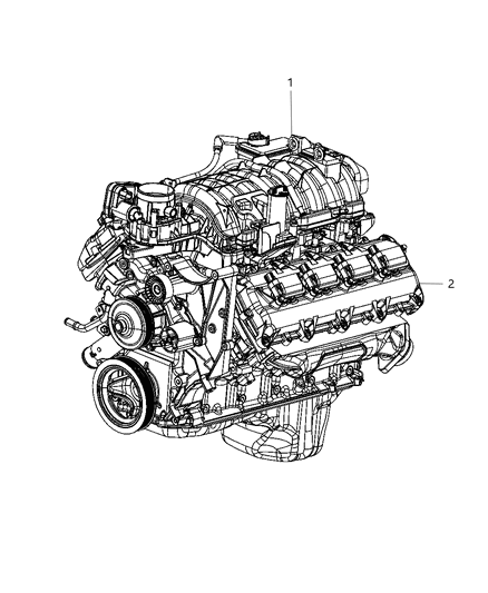 2014 Ram 1500 Engine-Long Block Diagram for 68310000AA