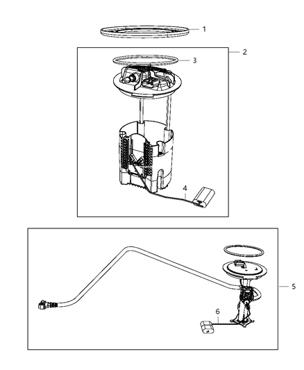 2013 Jeep Grand Cherokee Fuel Pump Module Assembly-And Level Sensor Module Diagram for RL145583AB